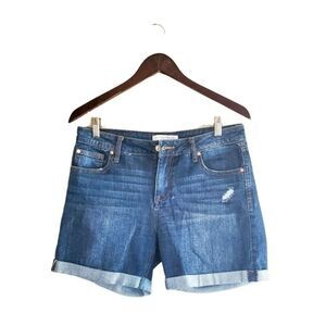 Truth & Theory Womens Jean Shorts Blue M Stretch Distressed 6